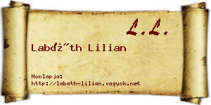 Labáth Lilian névjegykártya